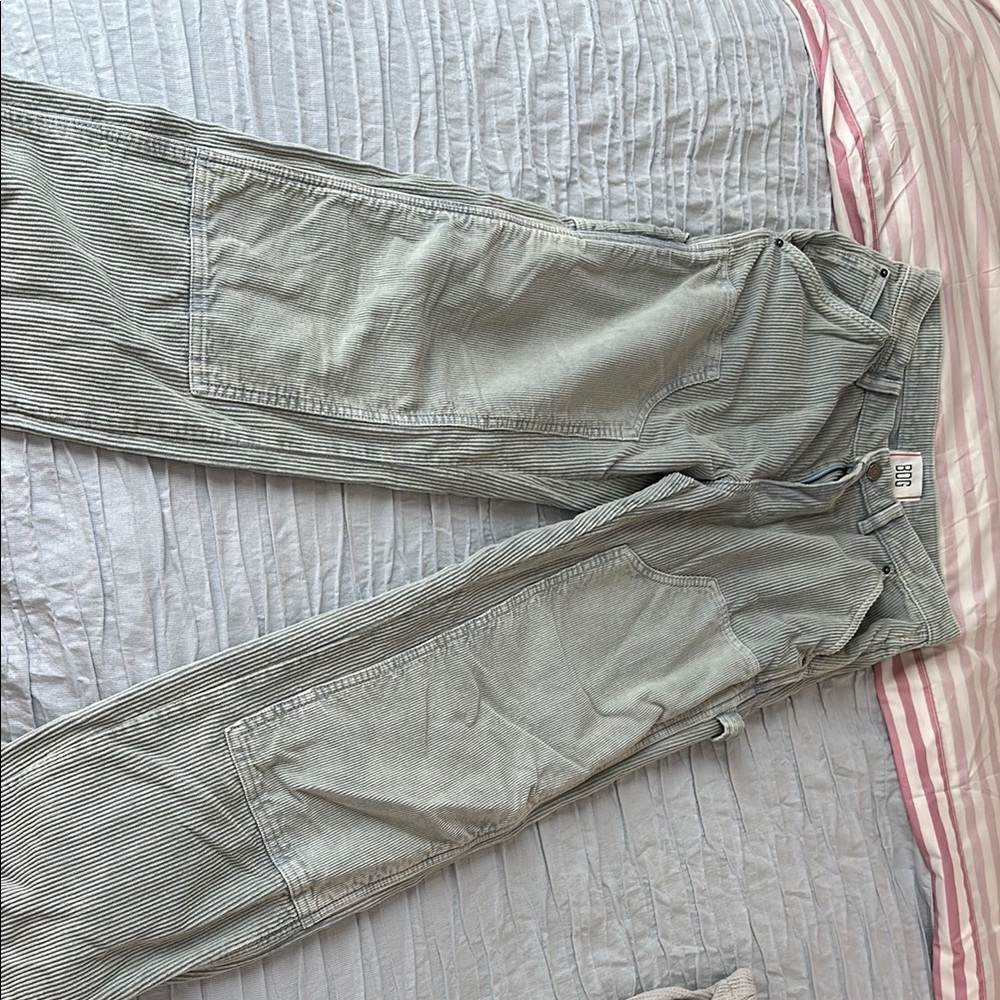 Gray Striped Pants